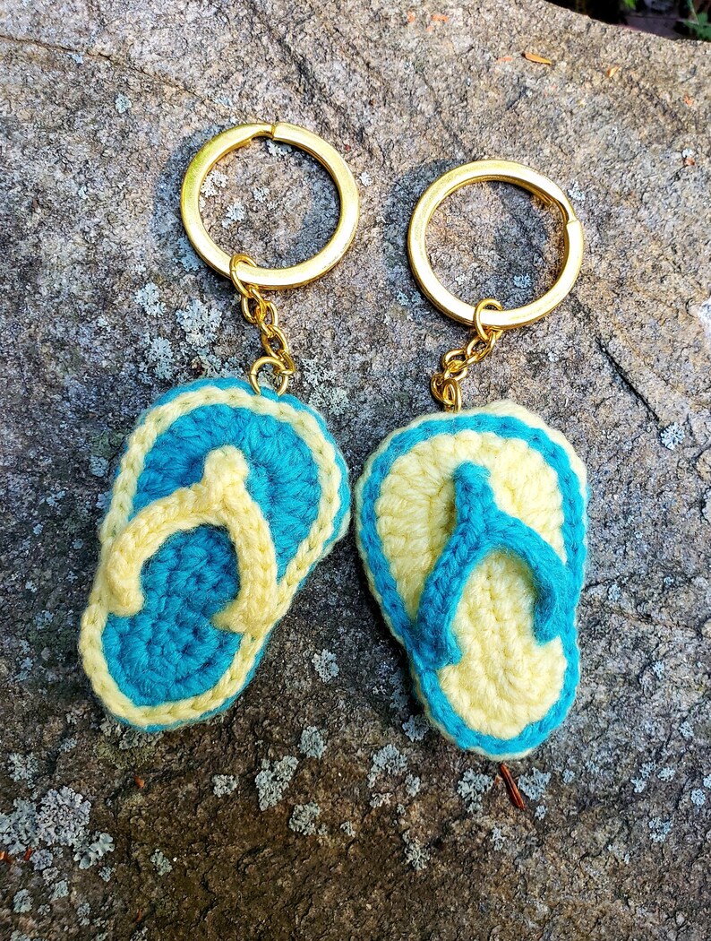 Summer Keychains Crochet Summer Sandal Keychain - Etsy