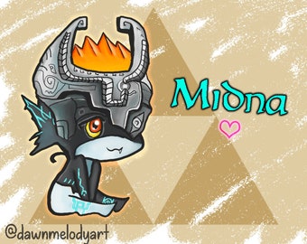 Legend of Zelda MIDNA GLOSS PRINT- 8.5 x 11