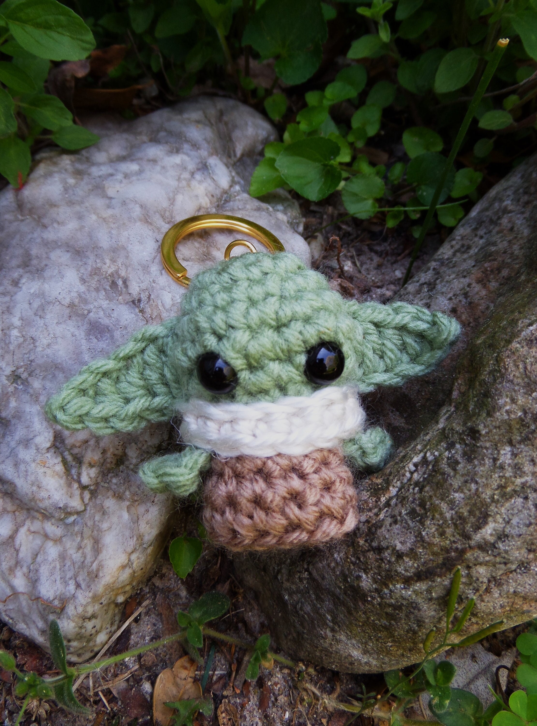 Baby Yoda grogu Keychain crochet Etsy