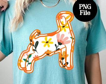 Vintage Floral Goat PNG: County Fair Boer Digital Graphic, Coquette Sublimation Instant Download