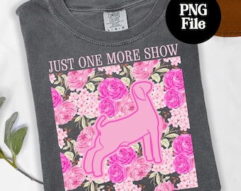 Pink Vintage Floral Goat PNG: County Fair Boer Digital Graphic, Coquette Sublimation Instant Download