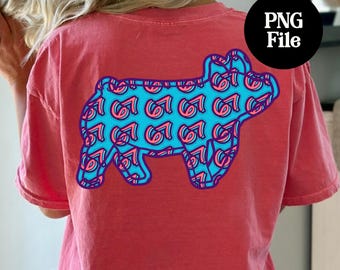 67 Six Seven Pig PNG: County Fair Swine Digital Graphic, Hog Sublimation Instant Download
