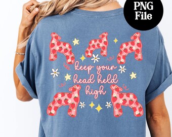 Head Up Strawberry Lamb PNG: County Fair Sheep Digital Graphic, Southdown Sublimation Instant Download