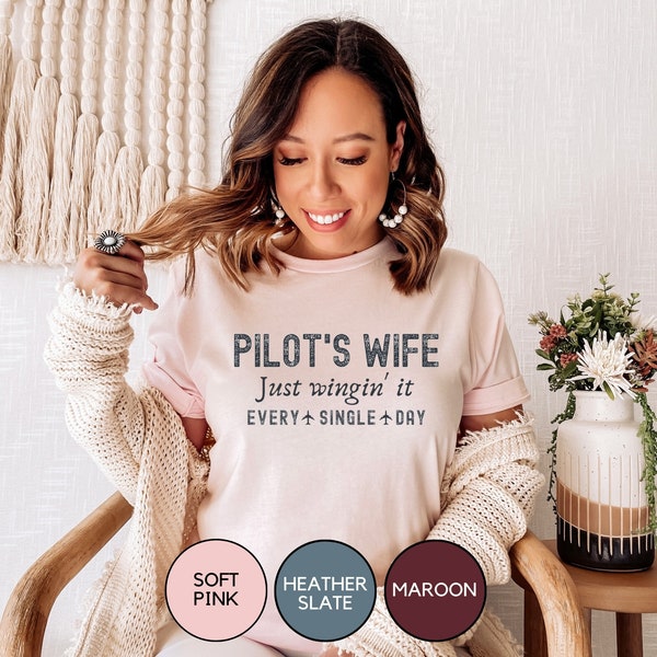 Pilot Wife Shirt Co Pilot Tshirt Cute Fiancee Engagement T-shirt Airplane Captain girlfriend Tee Gift for Her Military Wife T Air Force Gift