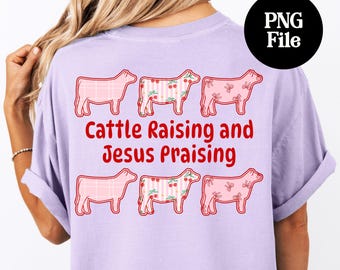 Coquette Cattle and Jesus PNG: County Fair Heifer Graphic, Ransom Cow Sublimation Instant Download