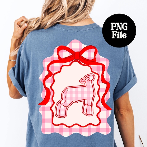 Valentines Day Pink Lamb PNG: County Fair Sheep Digital Graphic, Southdown Sublimation Instant Download