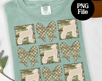 Camo Checkered Lamb PNG: County Fair Sheep Digital Graphic, Southdown Sublimation Instant Download