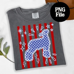 Patriotiskt lamm PNG: Digital grafik för Americana-får från County Fair, nedladdning av sublimering från Southdown