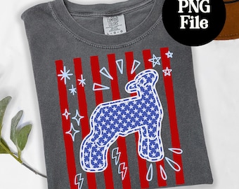 Patriotic Lamb PNG: County Fair Americana Sheep Digital Graphic, Southdown Sublimation Download