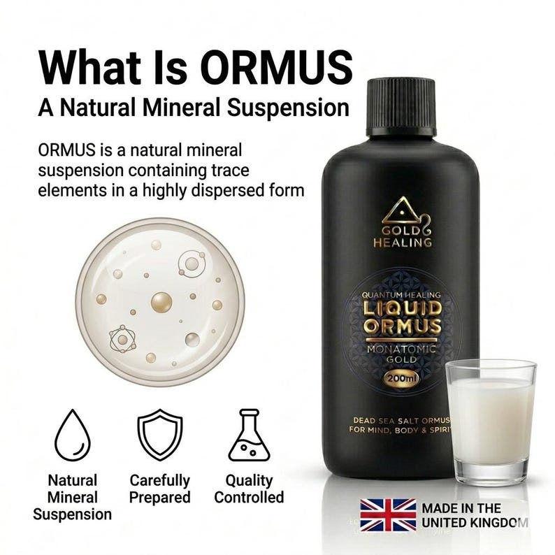Gold Healing Liquid Ormus Monatomic Gold 200ml, White Liquid Mineral Formula, 80+ Trace Minerals, Ancient Mineral Salts Wellness Ritual bild 4