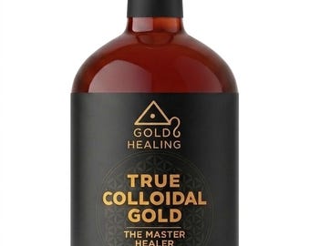 Gold Healing True 24k Colloidal Gold 500ml, Ruby Red Colloidal Gold, 24k Gold Nanoparticles, Distilled Water, Made in UK