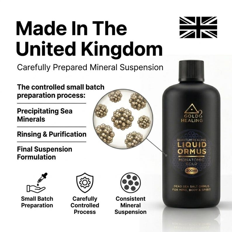 Gold Healing Liquid Ormus Monatomic Gold 200ml, White Liquid Mineral Formula, 80+ Trace Minerals, Ancient Mineral Salts Wellness Ritual bild 5