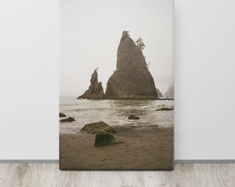 Sea Stacks Gallery Wrap Canvas Art Print | Olympic National Park Rialto Beach Washington 35mm Film Photography | Nature Wall Art