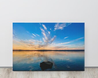 Sunset on Lake Guntersville Gallery Wrap Art Print | North Alabama Digital Film Photography | Nature Wall Decor