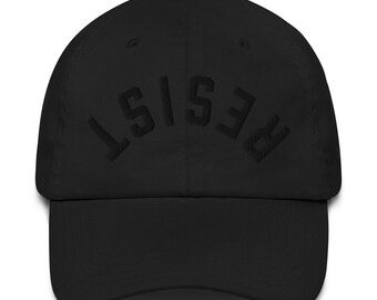 RESIST Puff Embroidery Baseball Hat Upside Down Letter Hat, Save Democracy Protest Gear