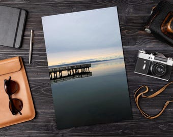 Fishing Pier on Foggy Lake Guntersville Fine Art Print | Alabama Digital Film Photography | Nature Wall Art