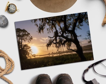 Sunset over Hunting Island Fine Art Print | South Carolina Digital Film Photography | Nature Wall Art