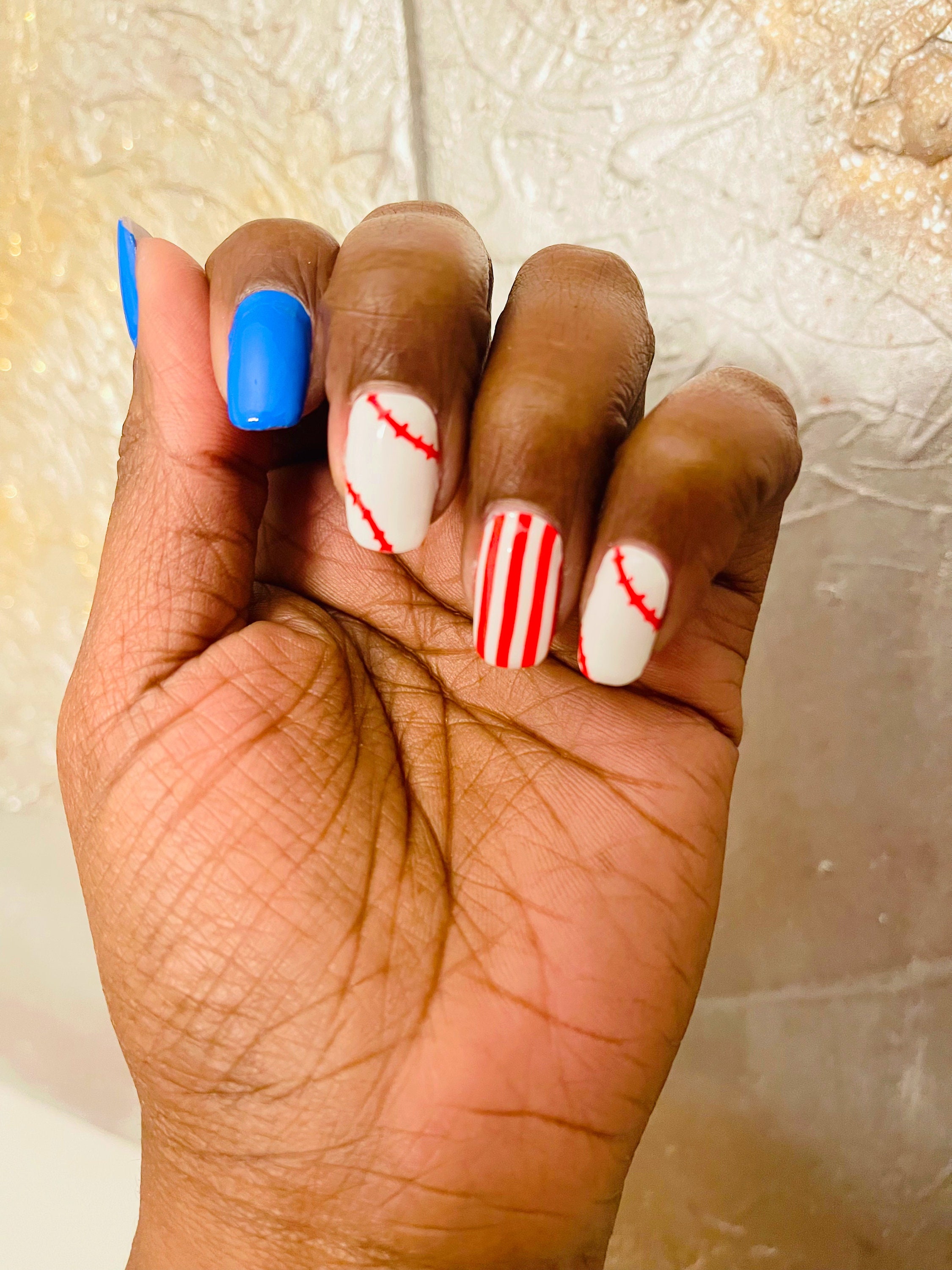easy baseball nail designs