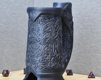 3D Printed Wizard Dice Tower with Can Cozy – D&D Gaming Accessory