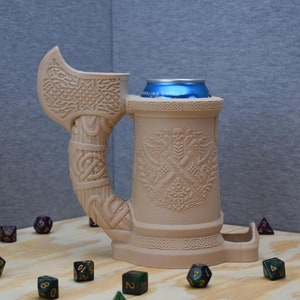 Nordic Viking Dice Tower With Built in Can Cozy- Dungeons and Dragons Accessory - Tabletop RPG Gift Ideas - Dice Tower - Collectors Dice Set