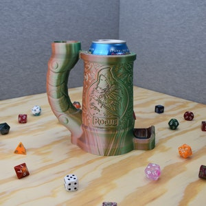 Rogue Dice Tower with Built in Can Cozy - Tabletop RPG Accessories - Perfect Gift for Dungeons and Dragons Fans - DND Accessories