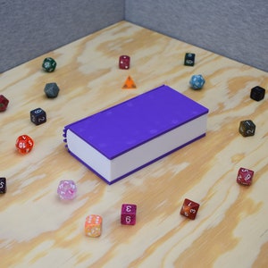 Stylish Dungeons and Dragons Dice Book Box - Tabletop RPG Accessories - Perfect Gift for DND Fans - 3D Printed Dice Storage Holder