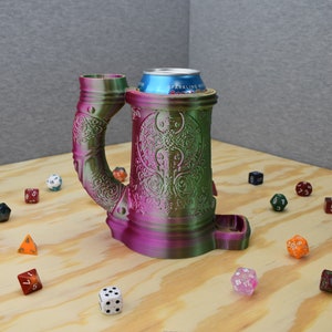 Barbarian Dice Tower with Built in Can Cozy - Tabletop RPG Accessories - Perfect Gift for Dungeons and Dragons Fans - DND Accessories