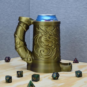 Dragon Dice Tower and Cup Set - Dungeons and Dragons Soda Holder, DnD Soda Stein - Tabletop RPG Gift - Gamer Gift Idea