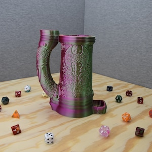 Large Barbarian Dice Tower with Built in Can Cozy - Tabletop RPG Accessories - Perfect Gift for Dungeons and Dragons Fans - DND Accessories