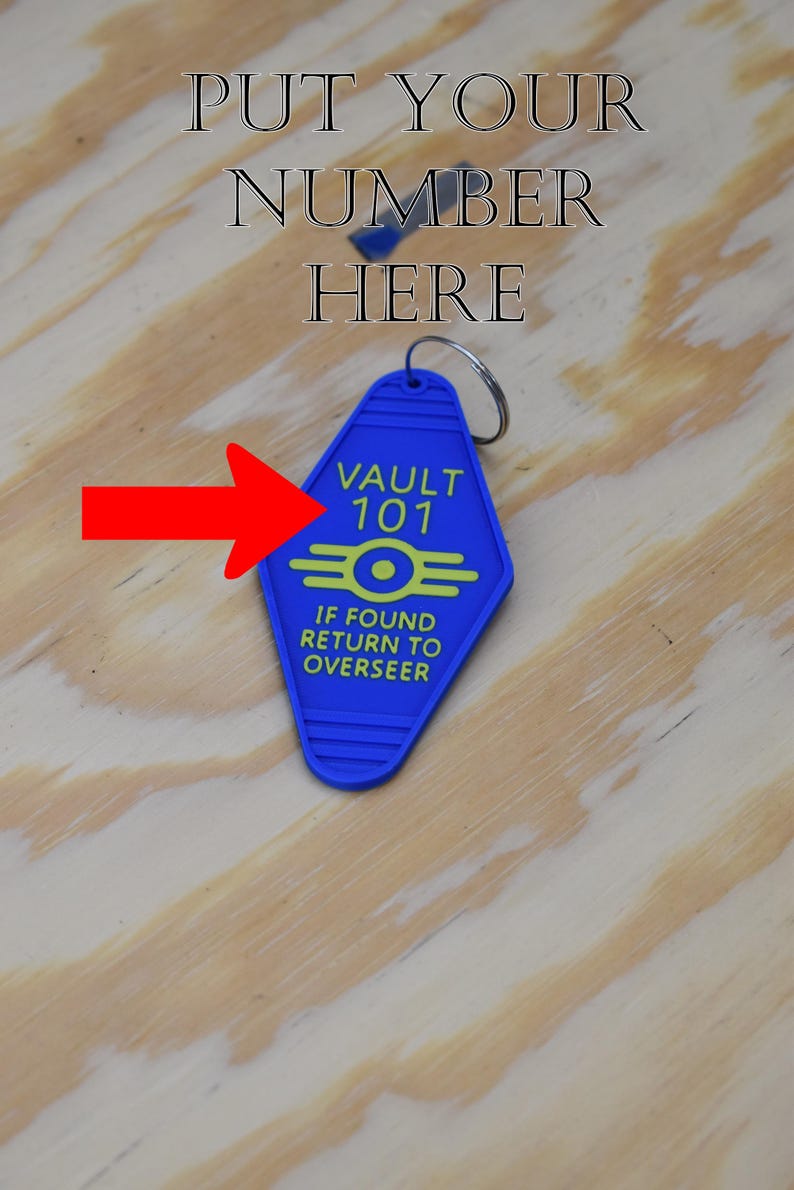 Fallout Vault Tec Customizable Vault Number Keychain - Fallout Vault ...