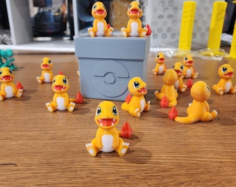 3D Printed Charmander Miniature Figurine, PLA Plastic