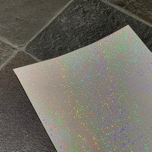 Self Adhesive Transparent Holographic Vinyl Overlay Sticker - Pixel Dots