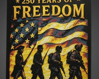 250 Years of Freedom 3D Printed Patriotic Wall Art | 1776 American Heritage Display Piece | Made to Order | East Texas