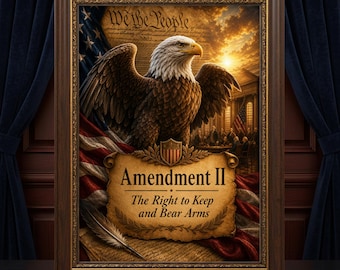3D Printed Second Amendment Wall Art — Right to Bear Arms — Patriotic Decor — Golden Age Collection