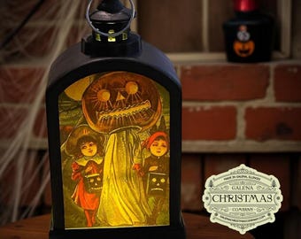 Vintage Style Merry Halloween Lantern LED Holiday Accent Lamp 6-inch / HAL/002