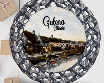 Galena Illinois Christmas Holiday Ornament Grey Double-Sided R24/004
