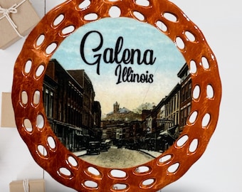 Galena Illinois Christmas Holiday Ornament Rust Double-Sided R24/006