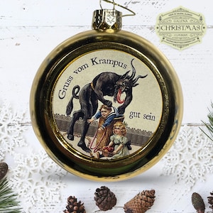 クランプス / Gruss Vom クランプス ホリデーオーナメント ゴールド 3インチ ラウンド /KRA24P-03