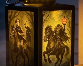 Sleepy Hollow LED Lantern: Headless Horseman & Ichabod Crane