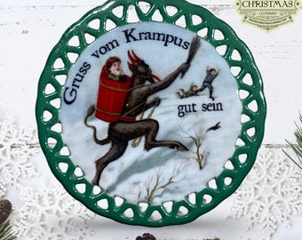 Krampus / Gruss Vom Krampus Holiday Ornament Black Double-Sided  23-25 *RETIRED 3.5 Inch* What is here is all we have left!