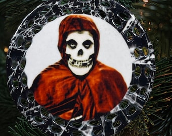 Crimson Ghost Holiday Ornament Black & Red Double-Sided 24-52