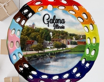 Galena Illinois Christmas Holiday Rainbow Pride Double-Sided R24/002