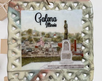 Galena Illinois Christmas Holiday Ornament Grant Park USA Double-Sided SQ24/002