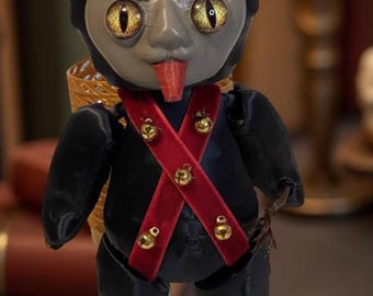 Lil Krampus 8-inch Freestanding Decoration – The Holiday Enforcer with Horns and Attitude Black Red LK8-03