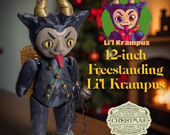 Lil Krampus Freestanding Decoration: 12-inch Holiday Enforcer
