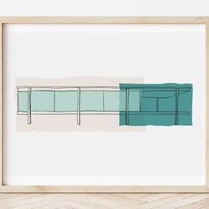 Mies van der Rohe | Farnsworth House | Modern Architecture Print | Printable Wall Art