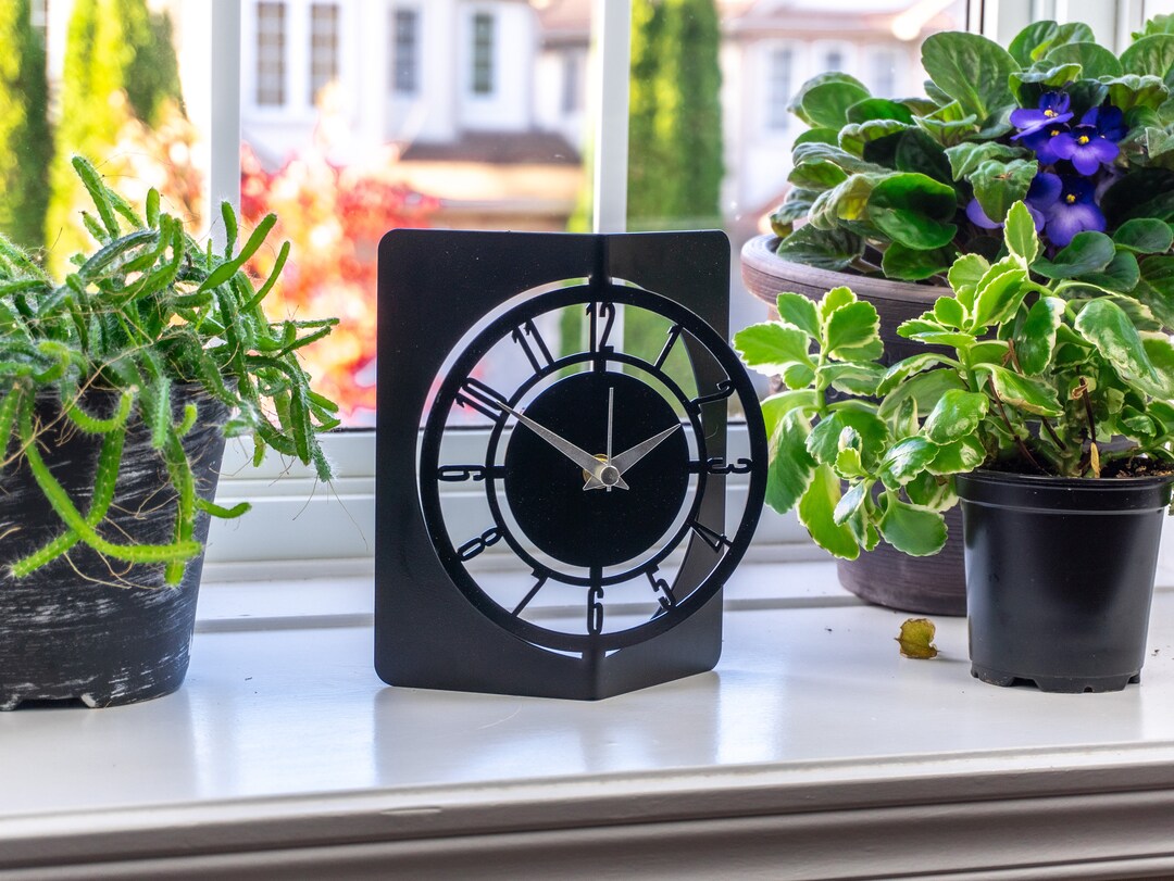 Black Table Clock, Classic Small Round Clock, Silent Non Ticking Desk Clock, for Home Décor Etsy
