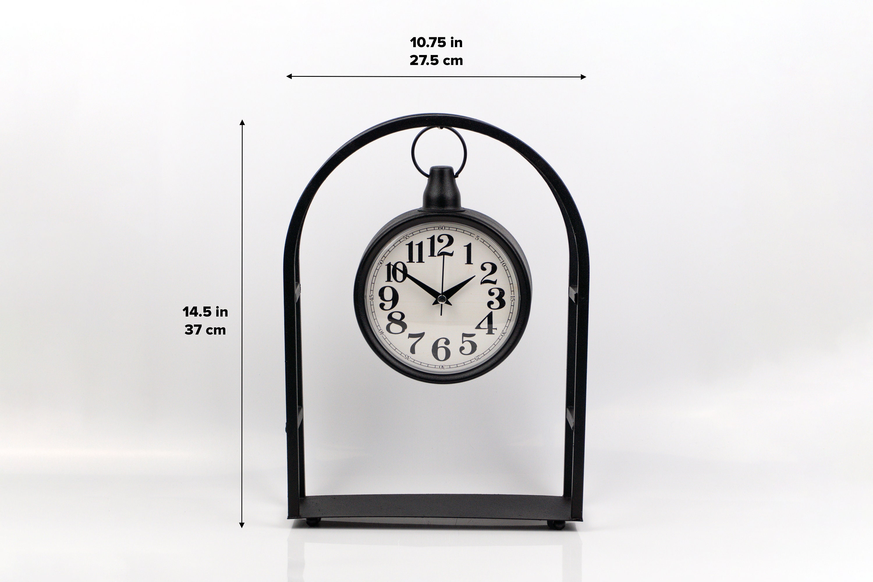Black Desk Clock, Table Clock, Classic Small Round Clock With ...