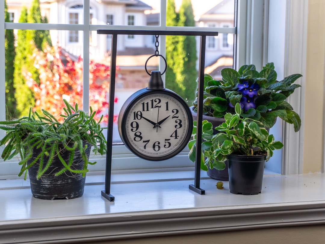 Black Desk Clock Table Clock Classic Small Round Clock With - Etsy