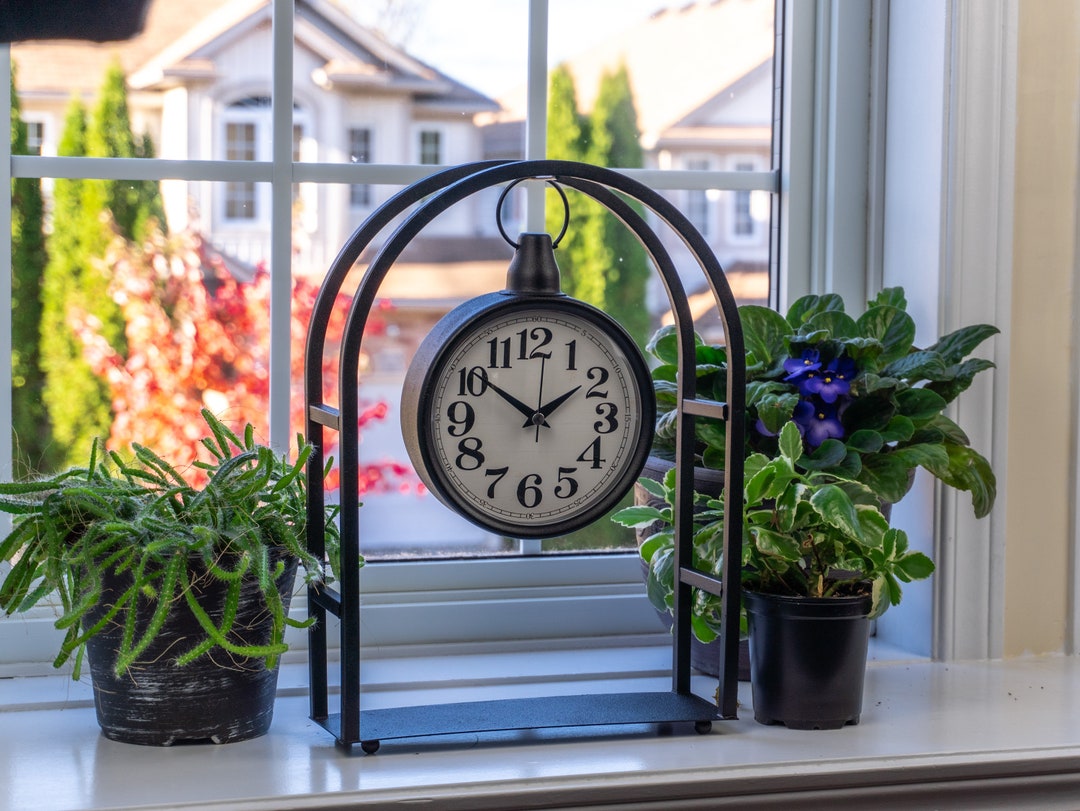 Black Desk Clock, Table Clock, Classic Small Round Clock With ...